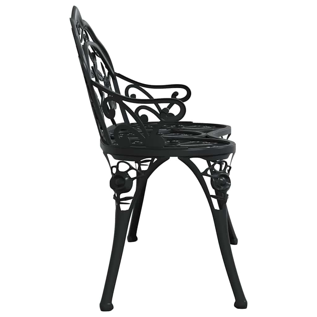 Cast Aluminum Black Patio Bench H95653