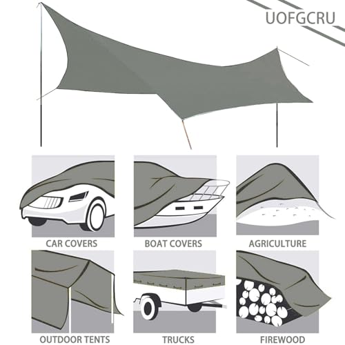 Waterproof Poly Tarp 5x15m with Grommets Grey C30115