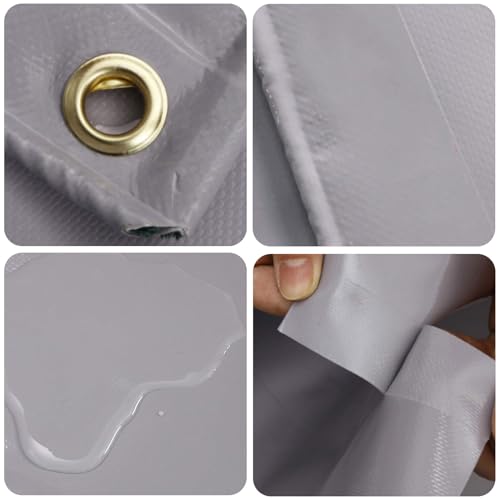 Waterproof Poly Tarp 5x15m with Grommets Grey C30115