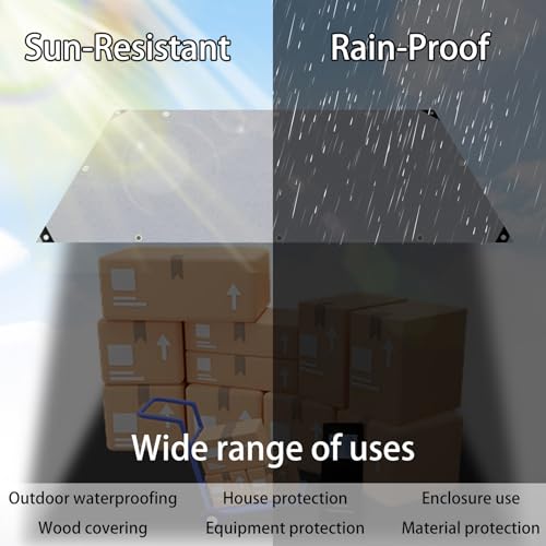 Waterproof Poly Tarp 5x15m with Grommets Grey C30115