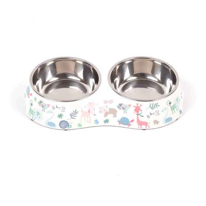 Small Double Stainless Steel Pet Bowls O810
