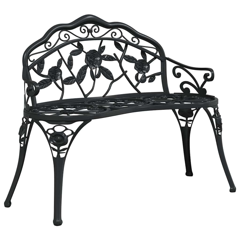 Cast Aluminum Black Patio Bench H95653