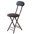 Folding High Back Stool Heavy Duty 18" Collapsible Round Stool with Compact Design and Padded Seat (Black 47cm/18.5in) L520