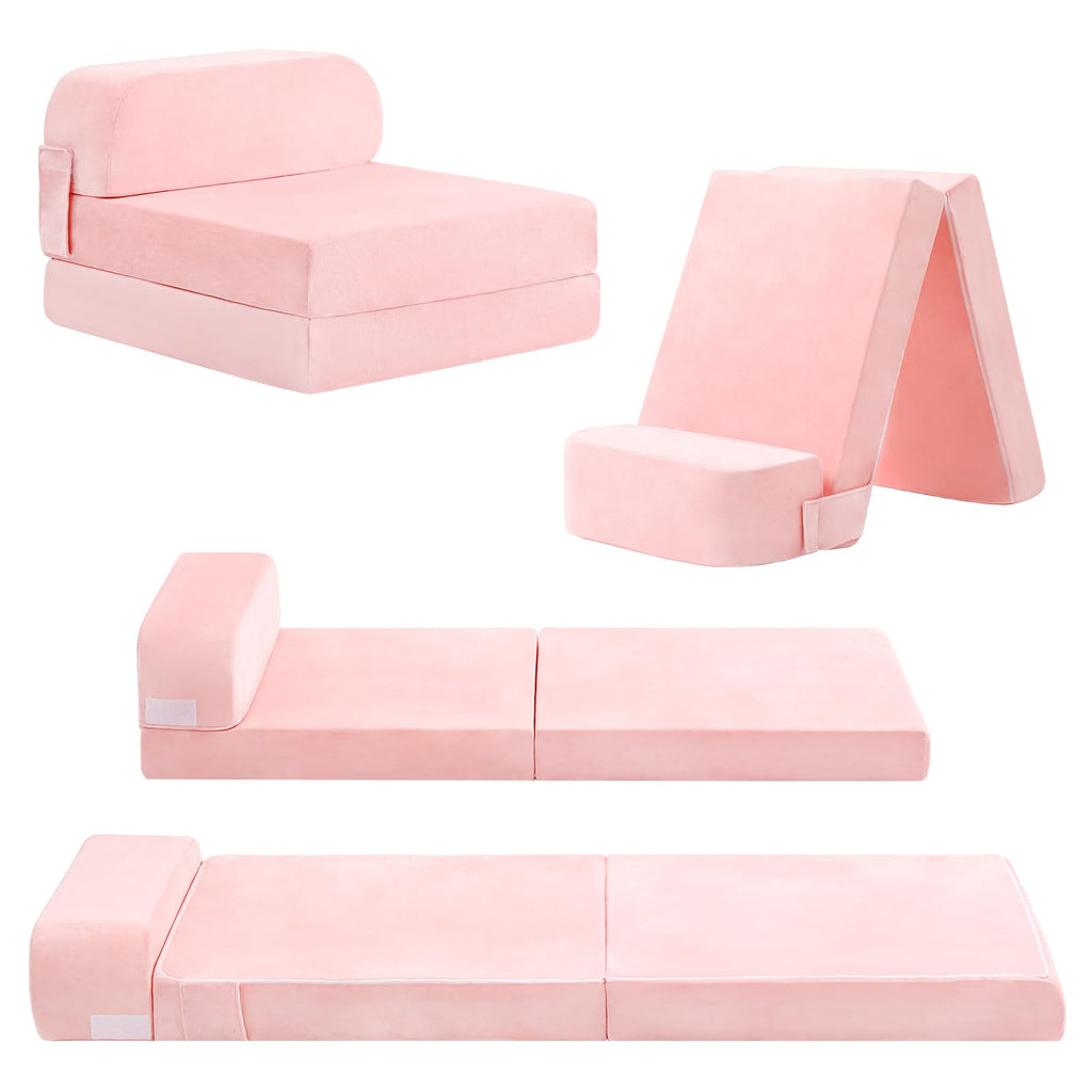 Pink Folding Sofa Bed with Removable Cover H141