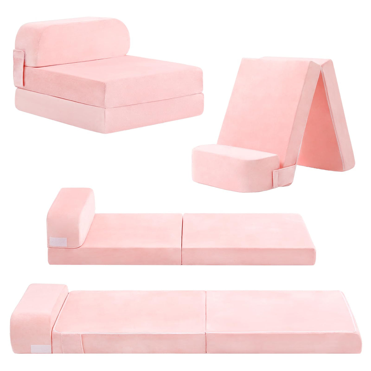 Pink Folding Sofa Bed with Removable Cover H141