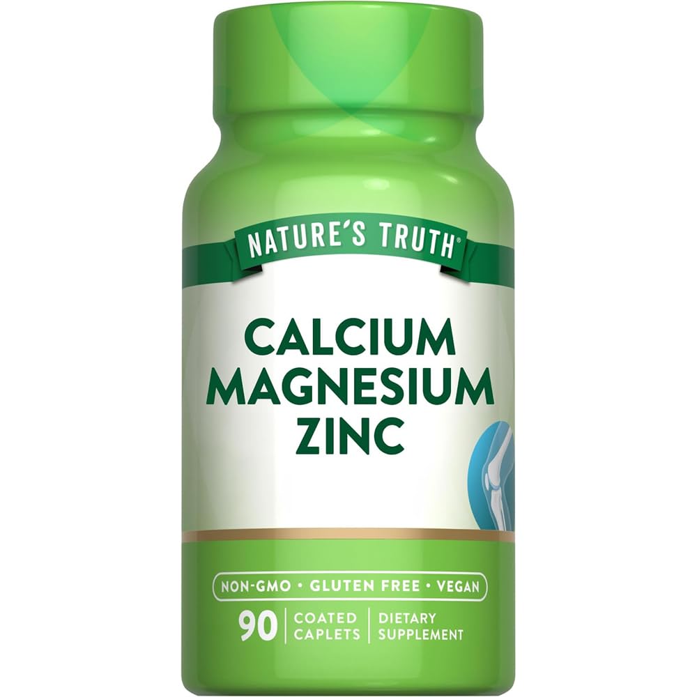 Calcium Magnesium Zinc Plus Vitamin D3 Caplets 90 Ct Pack of 2 V629956