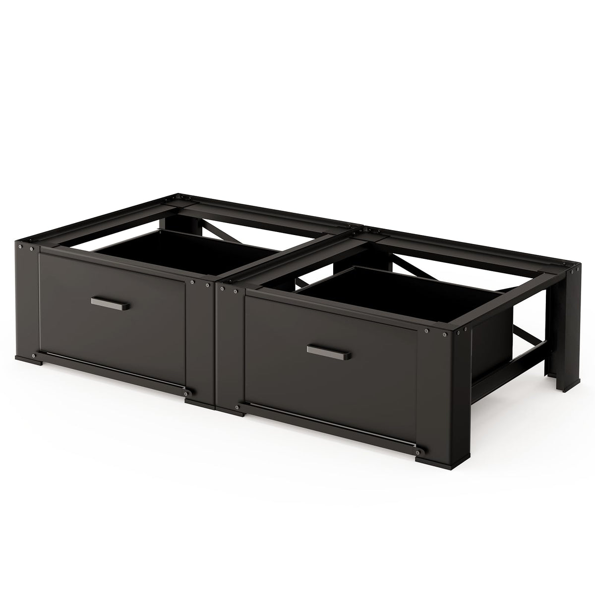 29" Washer and Dryer Pedestals with Drawer Set of 2 Black E67142