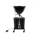 Portable Plastic Shampoo Bowl Unit with 2 Bucket and Drain Hoses Black S734795
