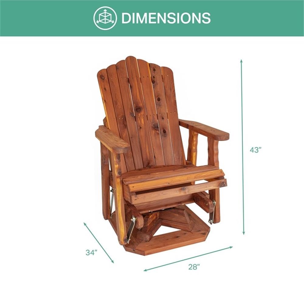 Brown Solid Wood Adirondack Swivel Glider Chair A869