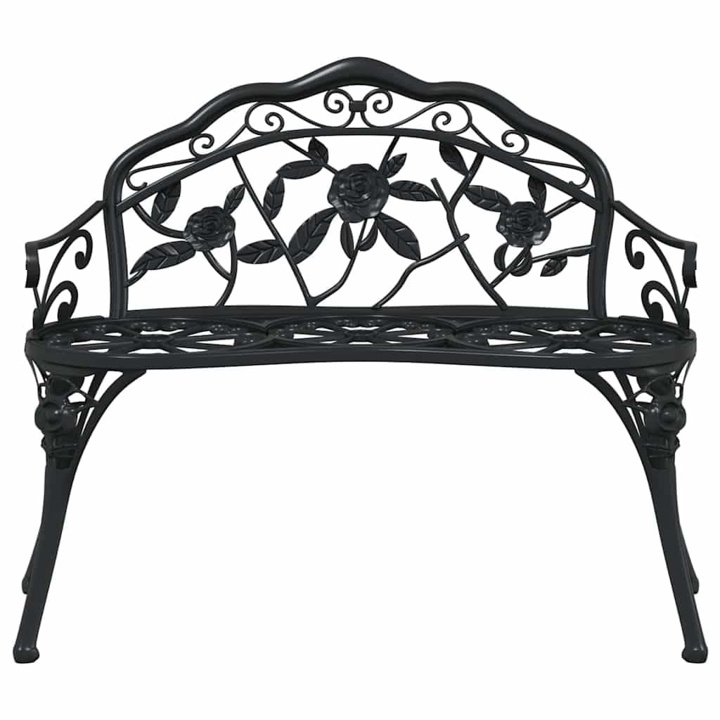 Cast Aluminum Black Patio Bench H95653
