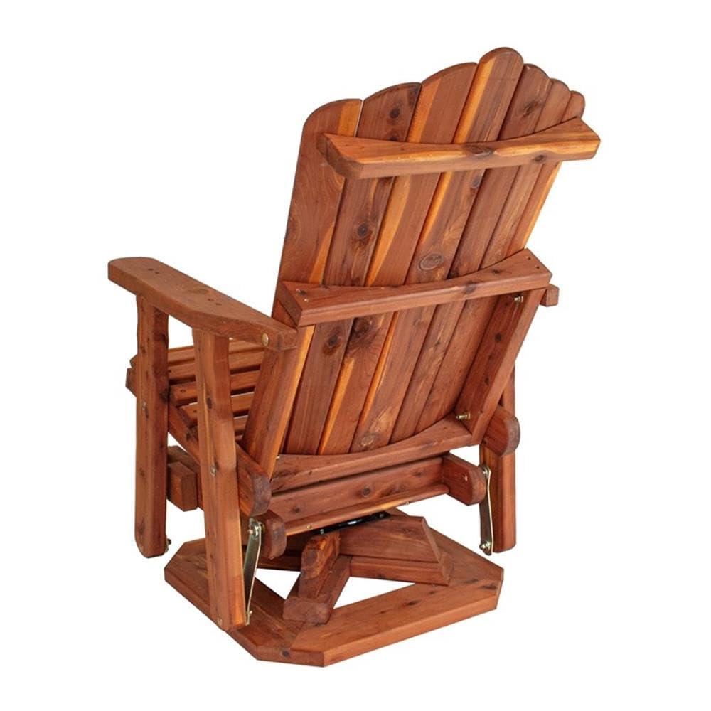 Brown Solid Wood Adirondack Swivel Glider Chair A869