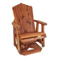 Brown Solid Wood Adirondack Swivel Glider Chair A869