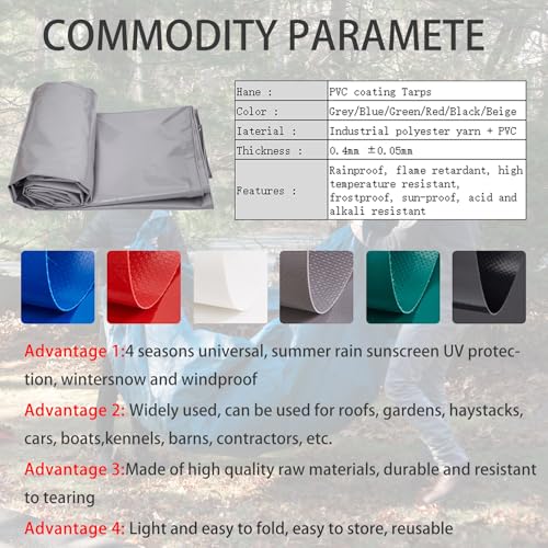 Waterproof Poly Tarp 5x15m with Grommets Grey C30115