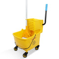35 Qt Yellow Mop Bucket with Wringer on Wheels T954221