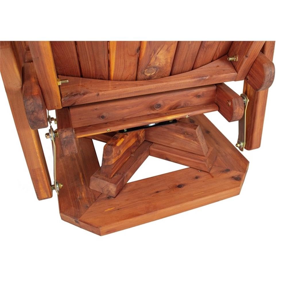Brown Solid Wood Adirondack Swivel Glider Chair A869
