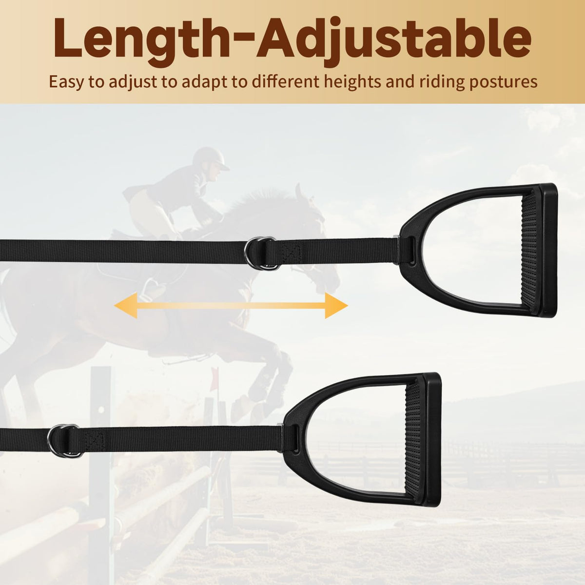Kids Western Stirrups with Adjustable Nylon Straps L4137