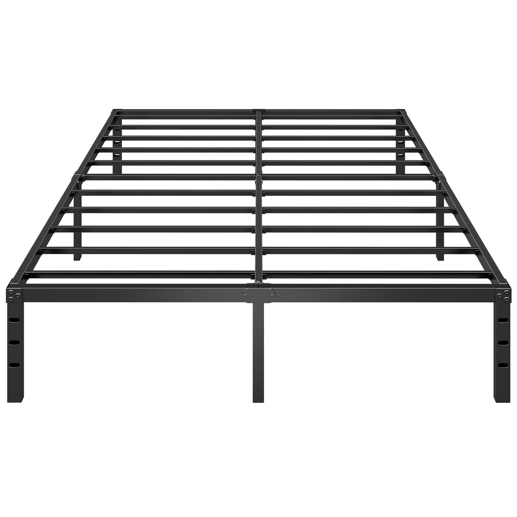 Black Metal Platform Bed Frame Full Size, 18 Inch Height with Underbed Storage I610