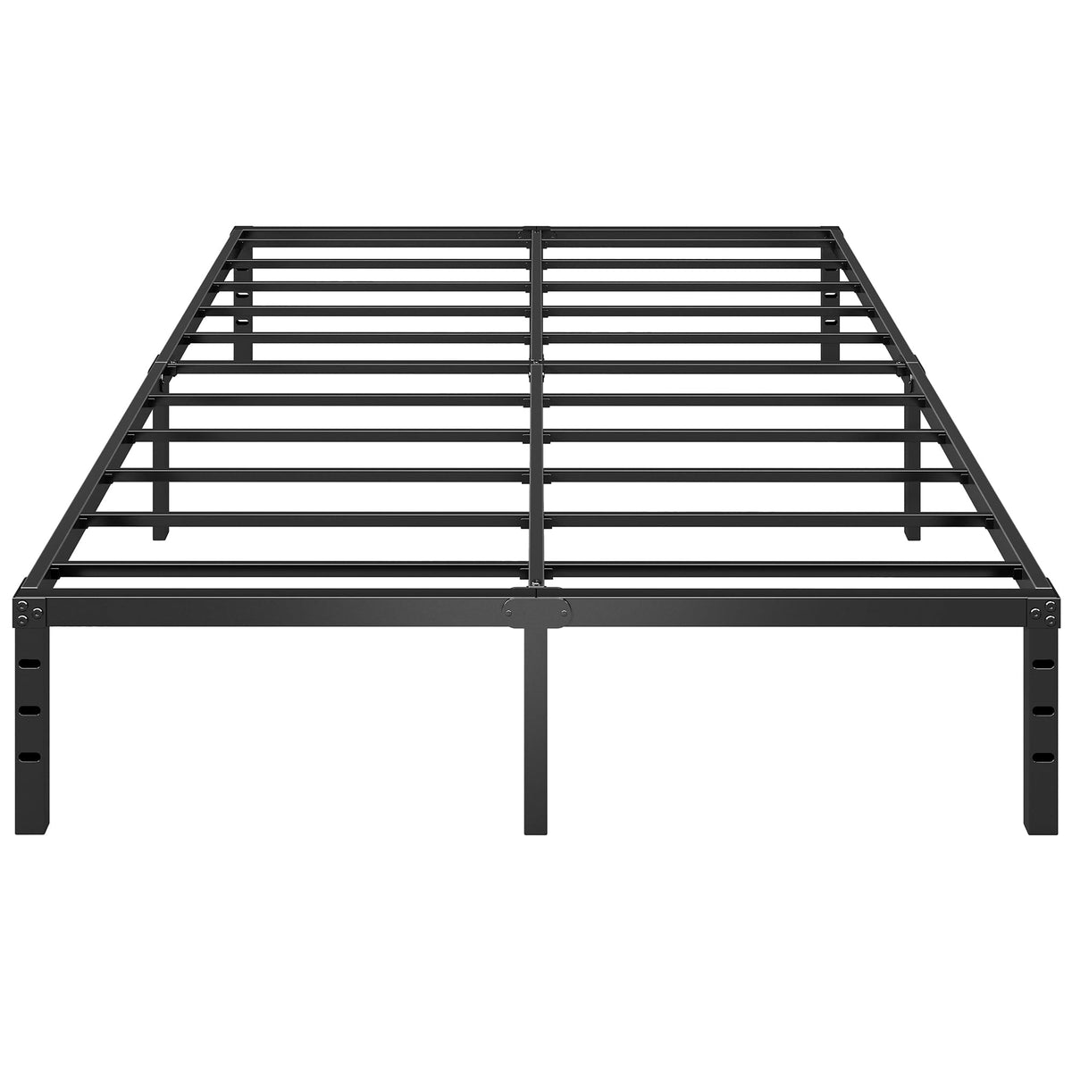 Black Metal Platform Bed Frame Full Size, 18 Inch Height with Underbed Storage I610