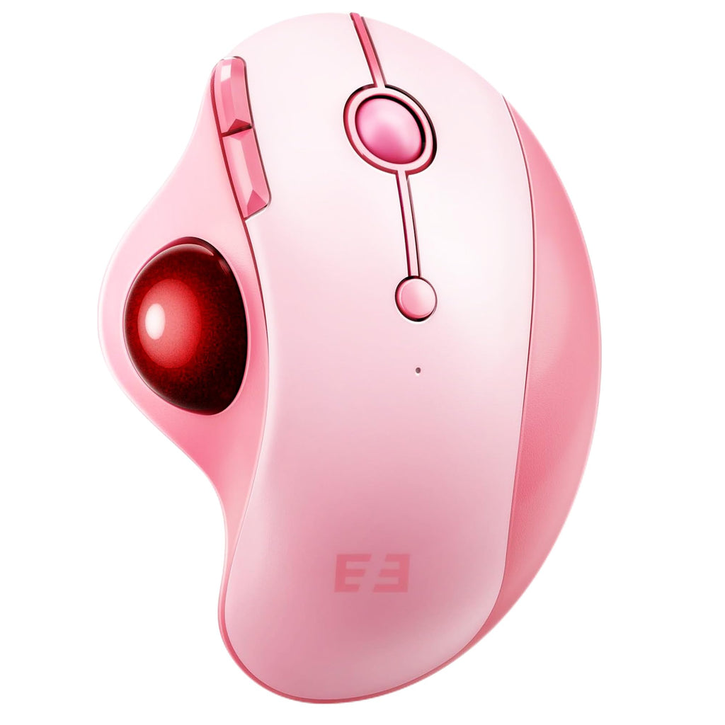 Wireless Ergonomic Pink Trackball Mouse T65678