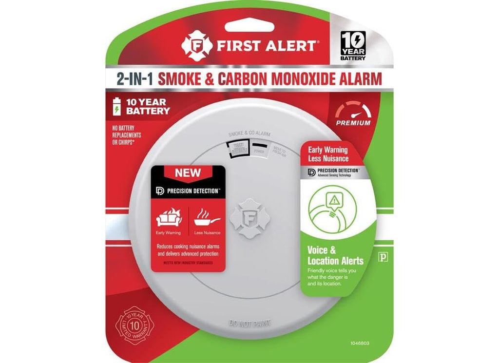 10 Year Battery-Powered Photoelectric Smoke and Carbon Monoxide Detector J570162