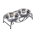 Stainless Steel Elevated Dog Cat Bowls with Iron Stand L6589