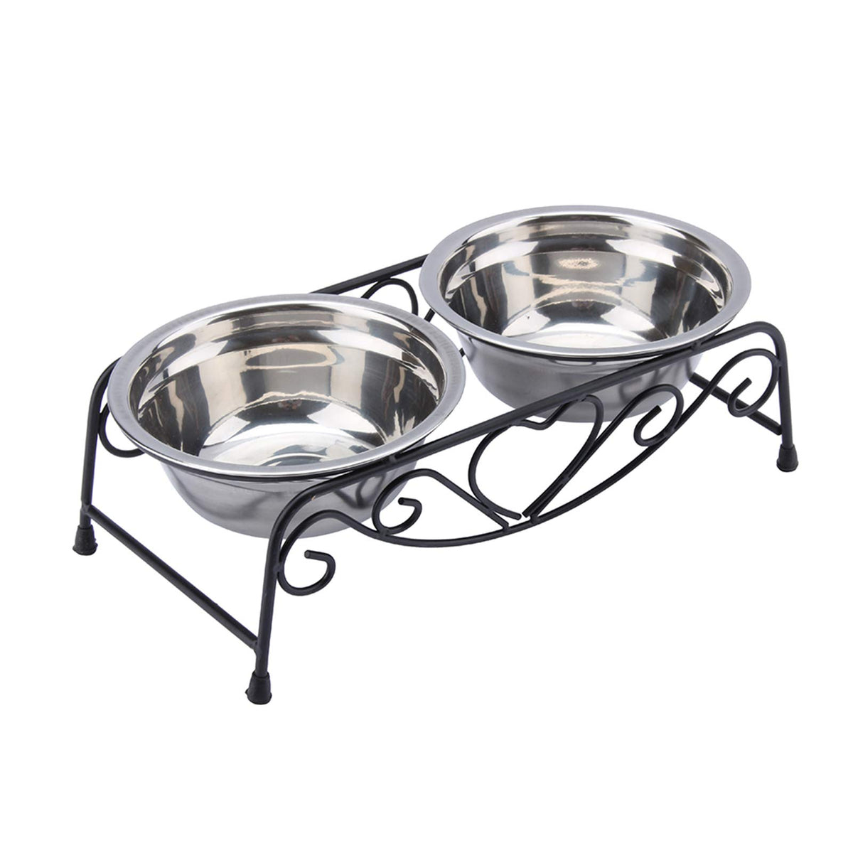 Stainless Steel Elevated Dog Cat Bowls with Iron Stand L6589