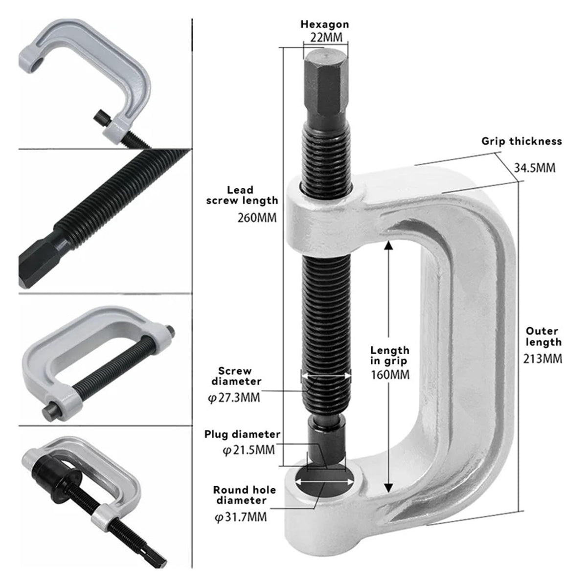 Heavy Duty Ball Joint Press & U-Joint Removal Tool Kit with 4x4 Adapters N3980