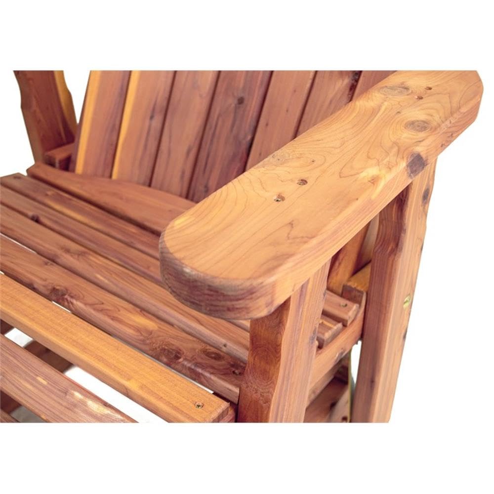 Brown Solid Wood Adirondack Swivel Glider Chair A869
