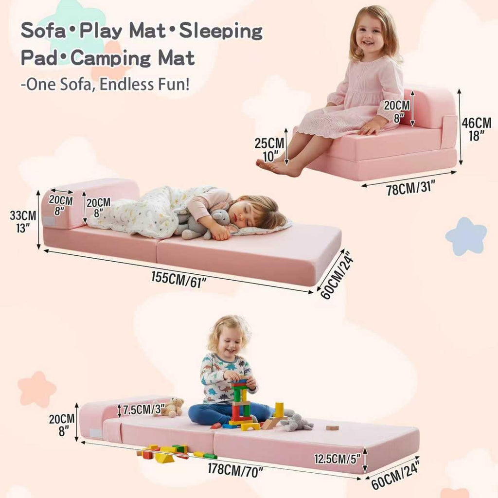 Pink Folding Sofa Bed with Removable Cover H141