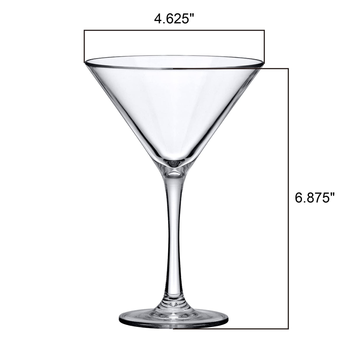 10-Ounce Plastic Martini Glasses Set of 6, Reusable, BPA-Free, Shatter-Proof, Dishwasher-Safe L47106