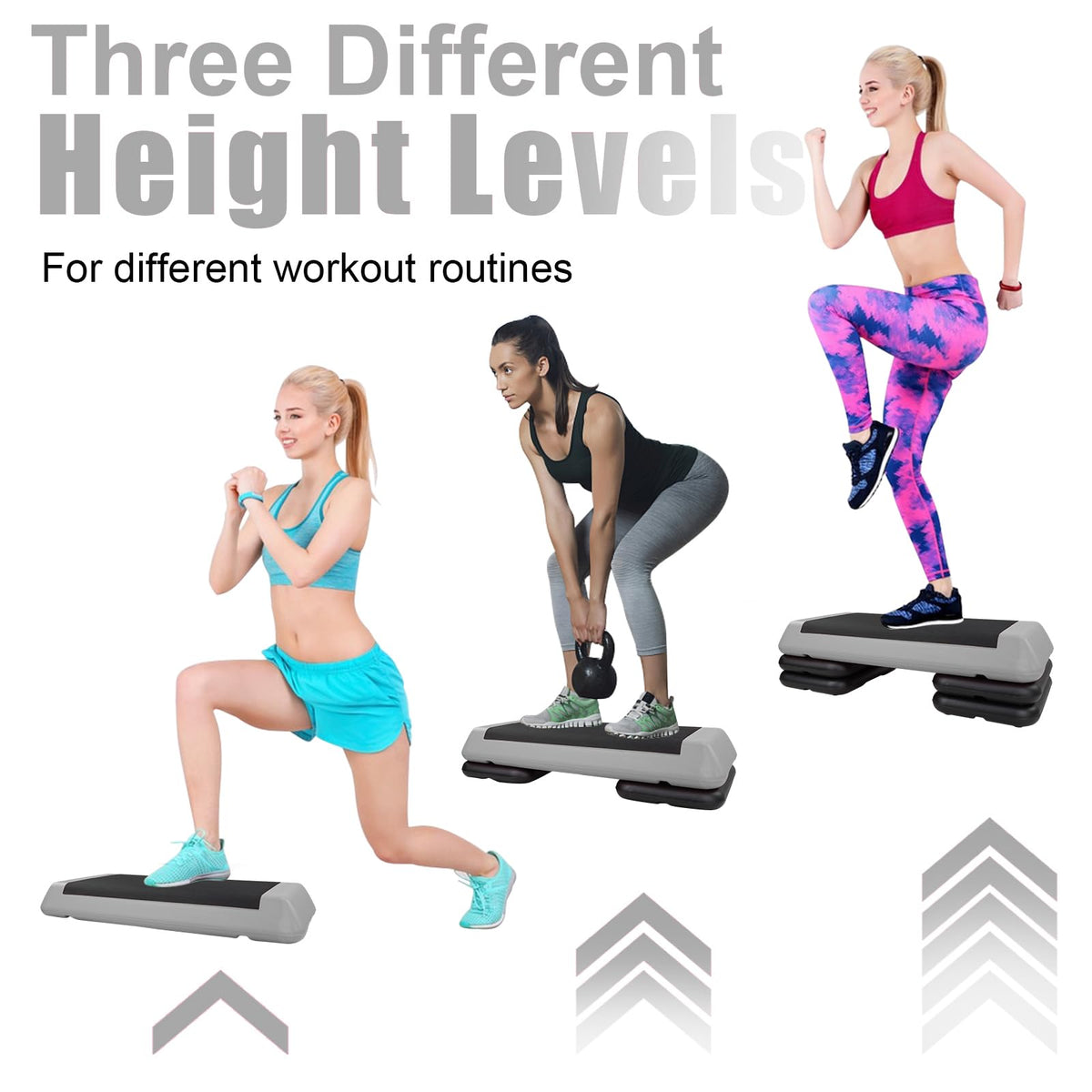 Adjustable Aerobic Stepper with 4 Risers T957