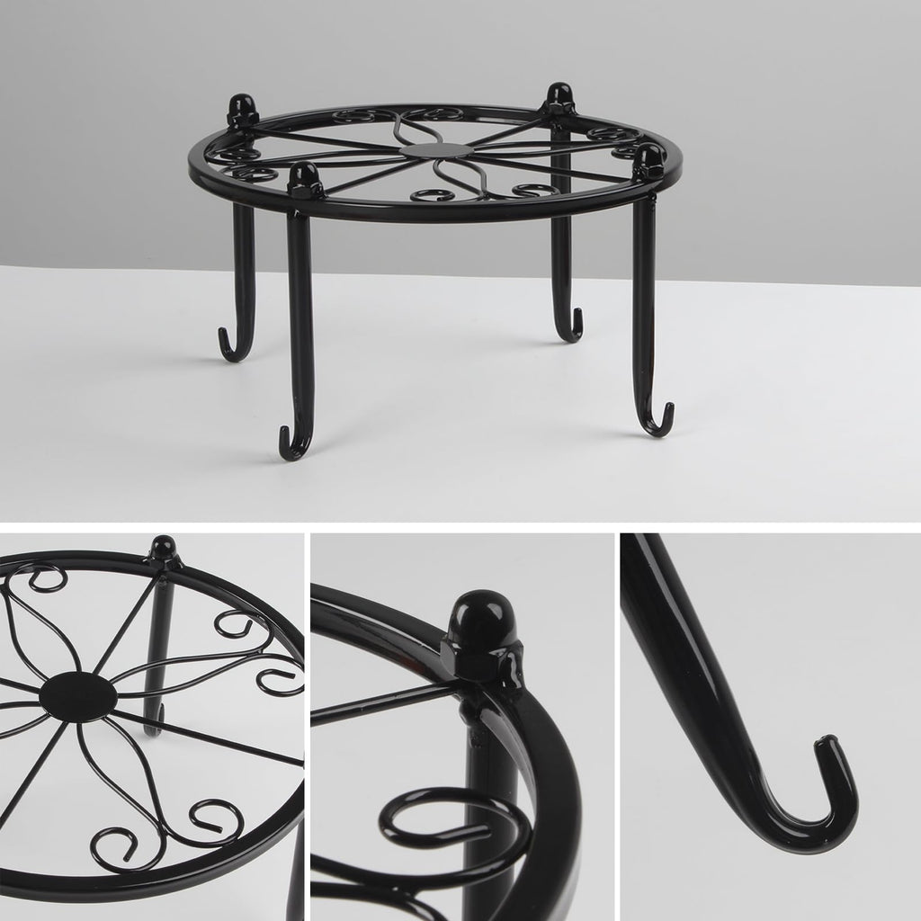 Black Metal Beverage Dispenser Stand, Max Diameter 8" I95547