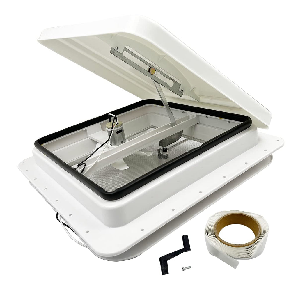 14" RV Roof Vent with 12V Fan, White K310