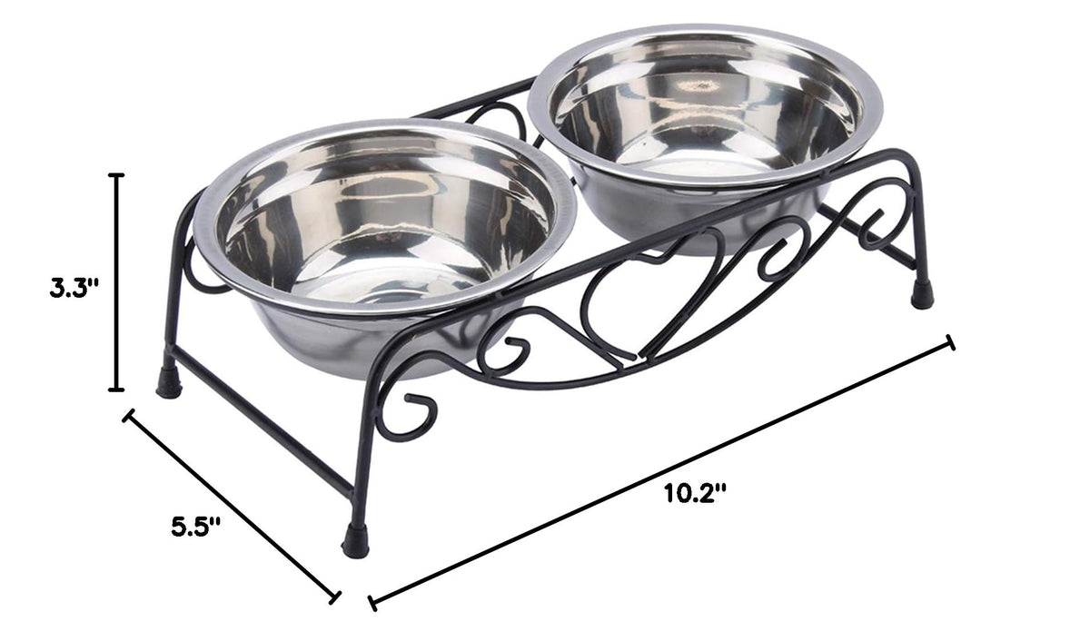 Stainless Steel Elevated Dog Cat Bowls with Iron Stand L6589