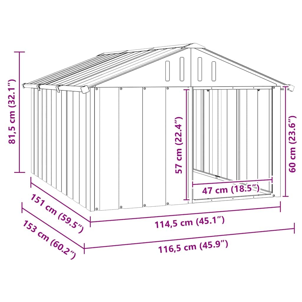 Dog House Anthracite Galvanized Steel Q409