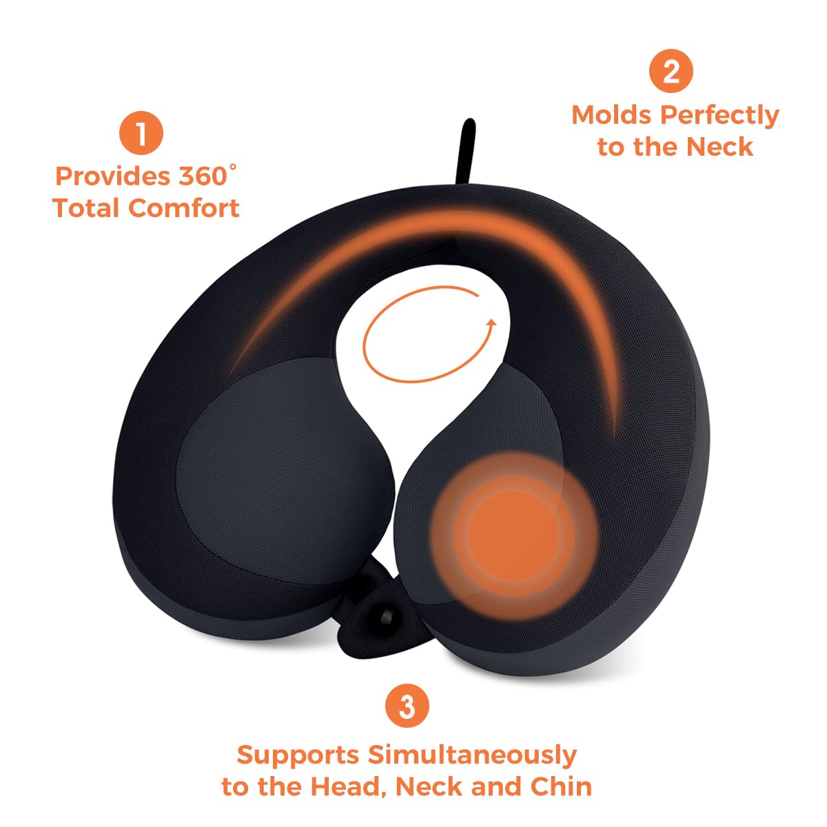 Kids Travel Neck Pillow Black Q91181
