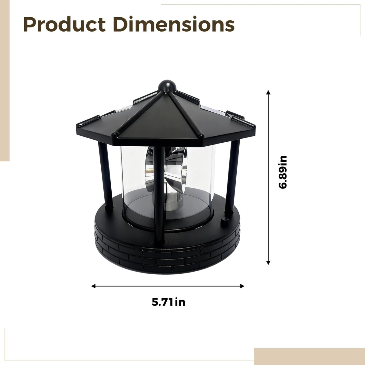 Solar LED Rotating Lighthouse Lamp A7626