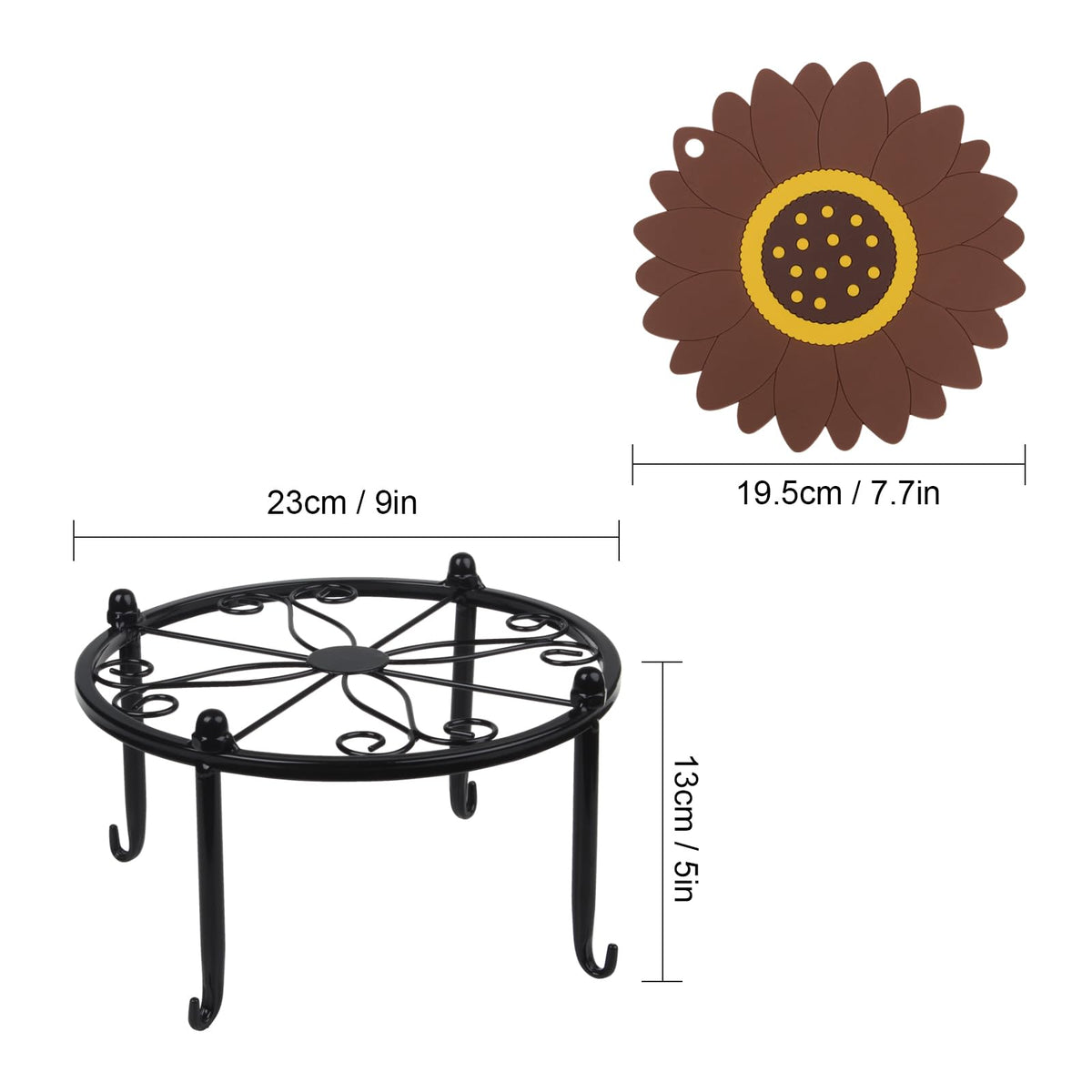 Black Metal Beverage Dispenser Stand, Max Diameter 8" I95547