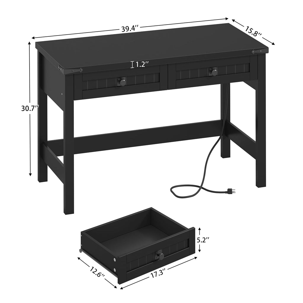 39 Inch Small Computer Desk with Drawers J27294