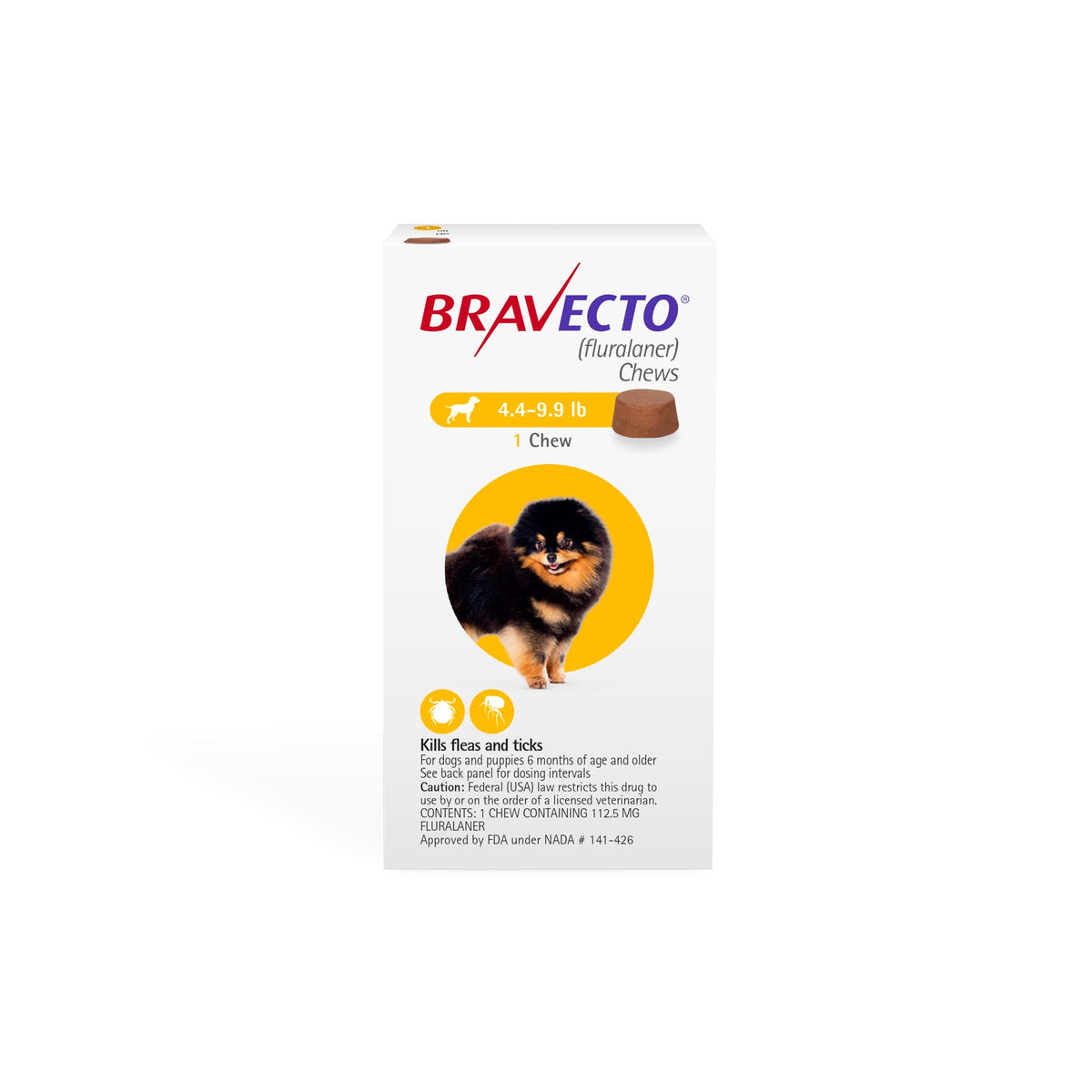 Flea & Tick Chew for Dogs 4.4-9.9 lbs H322