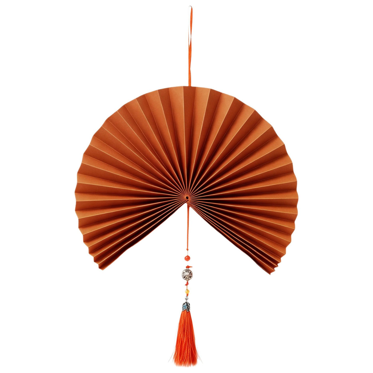 Folding Paper Fan Burnt Orange 39" Q168
