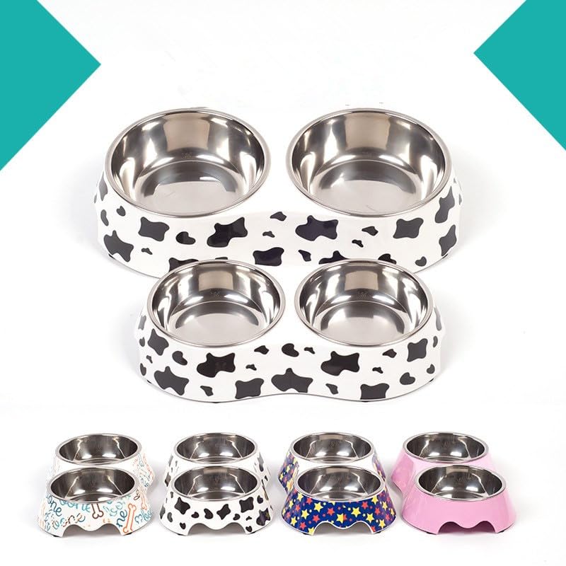 Small Double Stainless Steel Pet Bowls O810
