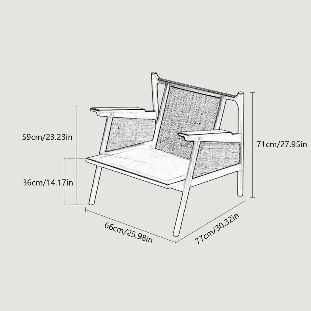 Rattan Wood Wicker Sofa Chair A4585