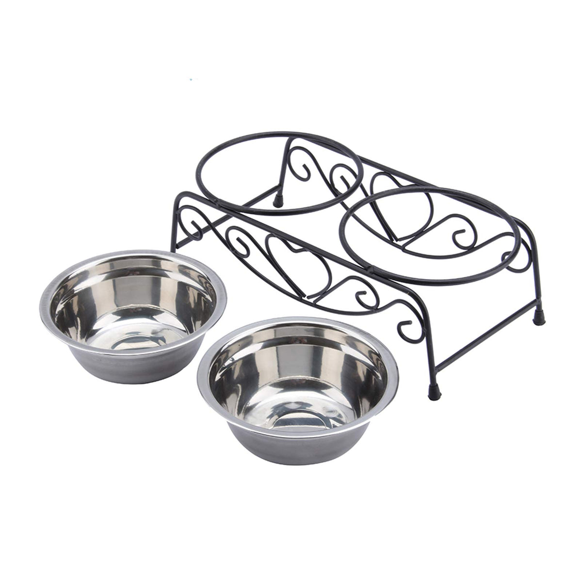 Stainless Steel Elevated Dog Cat Bowls with Iron Stand L6589