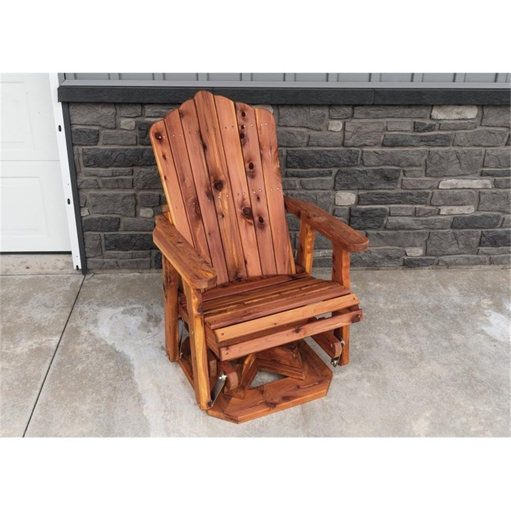 Brown Solid Wood Adirondack Swivel Glider Chair A869