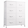 White 8 Drawer Fabric Dresser N648