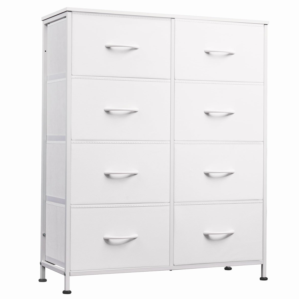 White 8 Drawer Fabric Dresser N648