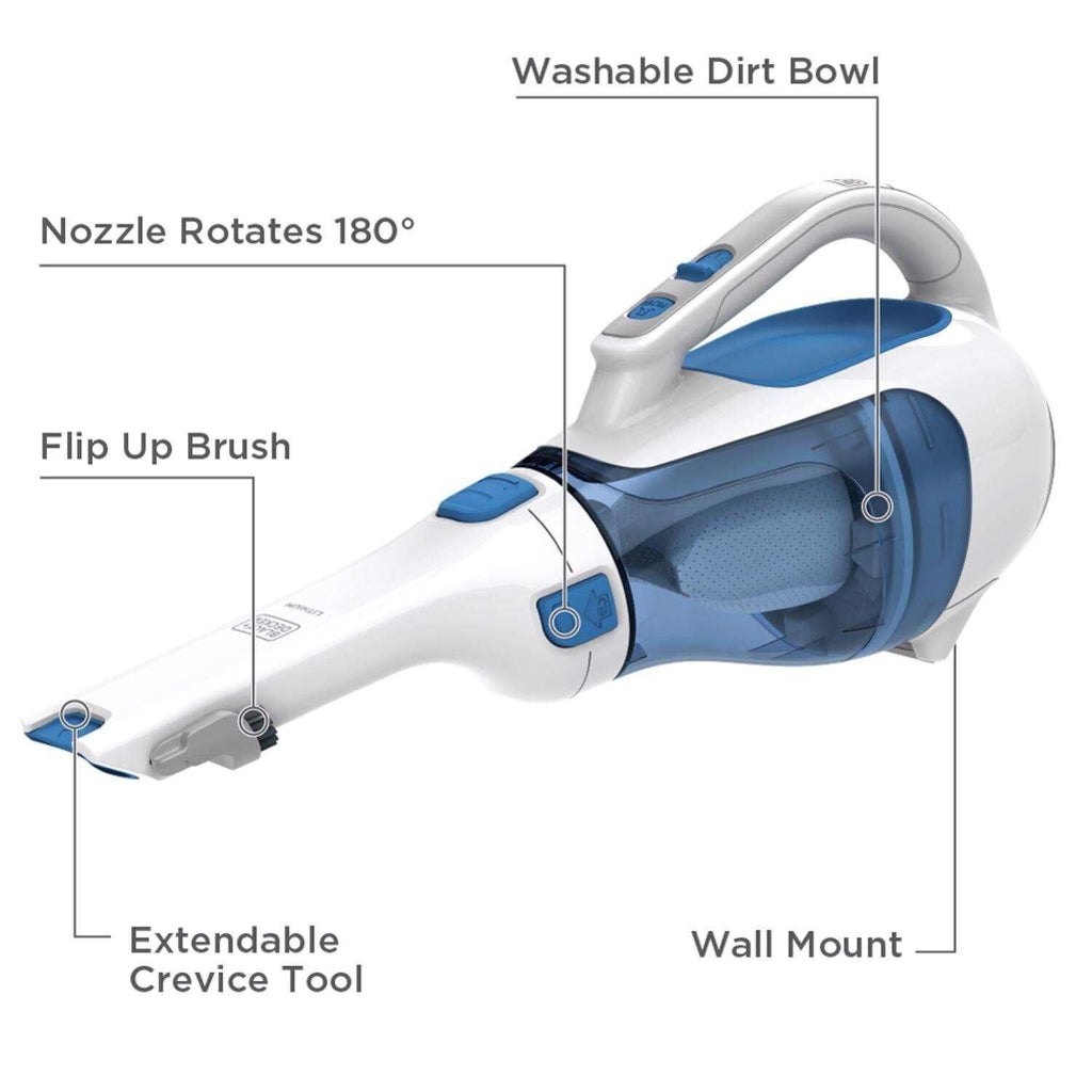 Cordless Handheld Vacuum with Rotating and Extendable Nozzle E74613