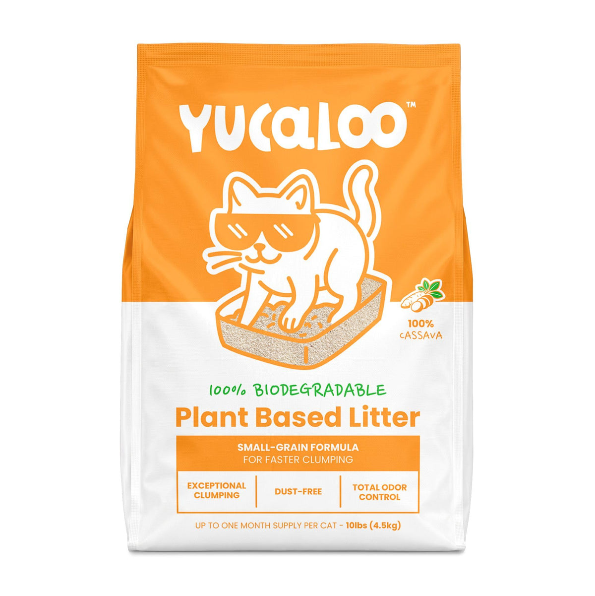 Natural Cat Litter 100% Cassava Small Grains Unscented 10 lbs O58966
