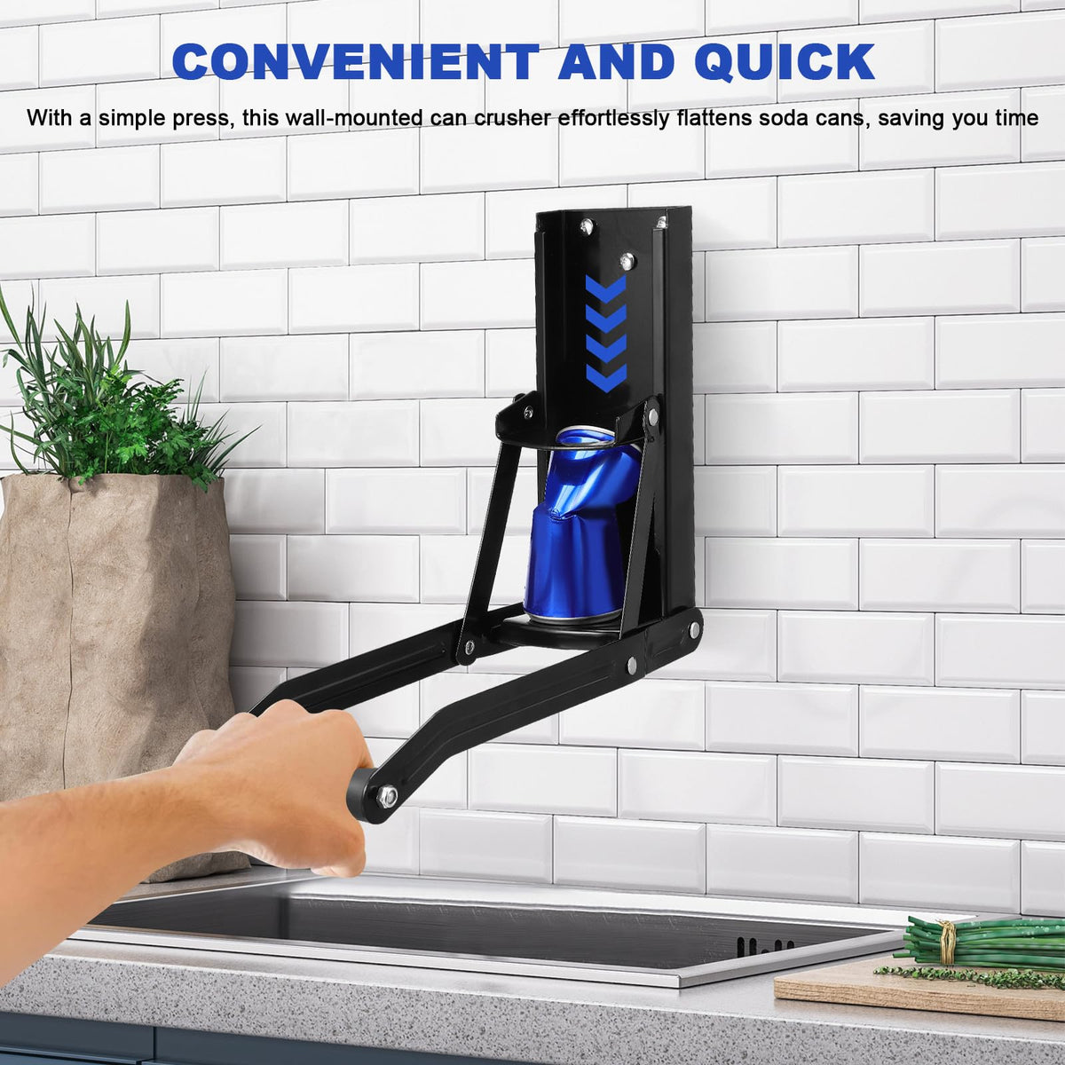 Wall Mounted Can Crusher with Bottle Opener Z3493